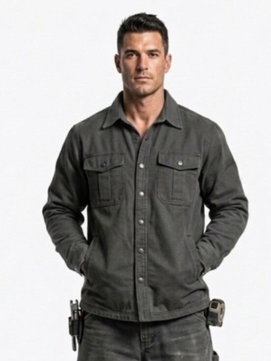Ridgecut Other - Ridgecut Toughwear Men's Medium Charcoal Gray Canvas Shirt Jacket Flannel Lined